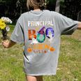 Principal Boo Crew Teacher Student Halloween Costume For Men Women Kids Women's Comfort Colors T-Shirt Back Print Grey Principal Boo Crew Teacher Student Halloween Costume For Men Women Kids Women's Comfort Colors T-Shirt Back Print Grey