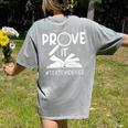 Prove It Text Evidences Reading Teacher First Day Of School Women's Comfort Colors T-Shirt Back Print Grey