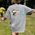 PTO Santa Hat Reindeer Parent Teacher Organization Christmas Women's Comfort Colors T-Shirt Back Print Grey PTO Santa Hat Reindeer Parent Teacher Organization Christmas Women's Comfort Colors T-Shirt Back Print Grey