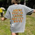 Pumpkin ABC Halloween Alphabet Costume School Teacher Kids Women's Comfort Colors T-Shirt Back Print Grey