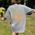 Pumpkin Music Notes Fall Teacher Autumn Halloween Women's Comfort Colors T-Shirt Back Print Grey