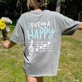 Put On A Happy Face Music Music Teacher Women's Comfort Colors T-Shirt Back Print Grey Put On A Happy Face Music Music Teacher Women's Comfort Colors T-Shirt Back Print Grey
