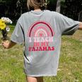 Rainbow Retro Homeschool Mom Teacher I Teach In My Pajamas Women's Comfort Colors T-Shirt Back Print Grey Rainbow Retro Homeschool Mom Teacher I Teach In My Pajamas Women's Comfort Colors T-Shirt Back Print Grey