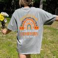 Rainbow I Teach The Cutest Pumpkins Kindergarten Teacher Men Women Women's Comfort Colors T-Shirt Back Print Grey