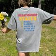 Relationship Status Single Married Hot Teacher Women's Comfort Colors T-Shirt Back Print Grey