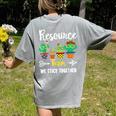 Resource Team Cactus Crew Resource Teacher Squad Women's Comfort Colors T-Shirt Back Print Grey