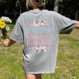 Retired Teacher Full Time Grandma Teaching Retirement Women's Comfort Colors T-Shirt Back Print Grey