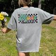 Retro Checkered Music Therapist Squad Music Therapy Teacher For Men Women Women's Comfort Colors T-Shirt Back Print Grey