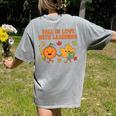 Retro Fall In Love With Learning Autumn Pumpkin Teacher Women's Comfort Colors T-Shirt Back Print Grey Retro Fall In Love With Learning Autumn Pumpkin Teacher Women's Comfort Colors T-Shirt Back Print Grey