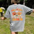 Retro Fall In Love With Learning Autumn Pumpkin Teachers Women's Comfort Colors T-Shirt Back Print Grey