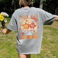 Retro Fall In Love With Learning Pumpkin Leaf Teacher Autumn Women's Comfort Colors T-Shirt Back Print Grey Retro Fall In Love With Learning Pumpkin Leaf Teacher Autumn Women's Comfort Colors T-Shirt Back Print Grey