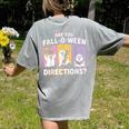 Retro Are You Fall O Ween Directions Teacher Halloween Ghost Women's Comfort Colors T-Shirt Back Print Grey