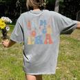 Retro Groovy In My Instructional Coach Era Teacher Women's Comfort Colors T-Shirt Back Print Grey Retro Groovy In My Instructional Coach Era Teacher Women's Comfort Colors T-Shirt Back Print Grey