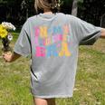 Retro Groovy Retirement Era Retired Teacher Women's Comfort Colors T-Shirt Back Print Grey Retro Groovy Retirement Era Retired Teacher Women's Comfort Colors T-Shirt Back Print Grey