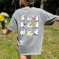 Retro Halloween Science Teacher Ghost Laboratory Teacher Women's Comfort Colors T-Shirt Back Print Grey Retro Halloween Science Teacher Ghost Laboratory Teacher Women's Comfort Colors T-Shirt Back Print Grey