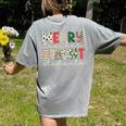 Retro Merry Teacher Bright Students Christmas Teacher Women's Comfort Colors T-Shirt Back Print Grey Retro Merry Teacher Bright Students Christmas Teacher Women's Comfort Colors T-Shirt Back Print Grey