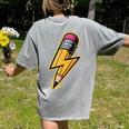 Retro Pencil Pencil Back To School Teacher Student Women's Comfort Colors T-Shirt Back Print Grey Retro Pencil Pencil Back To School Teacher Student Women's Comfort Colors T-Shirt Back Print Grey