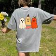 Retro Pencil Ghost Boo Spooky Teacher Halloween Costume Women's Comfort Colors T-Shirt Back Print Grey