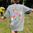 Retro Play Is Learning Kindergarten Teacher Team Women Women's Comfort Colors T-Shirt Back Print Grey Retro Play Is Learning Kindergarten Teacher Team Women Women's Comfort Colors T-Shirt Back Print Grey