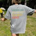 Retro Scientist Warning May Talk About Science Teacher Women's Comfort Colors T-Shirt Back Print Grey
