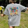 Retro Teaching Future Leaders Groovy Teacher Back To School Women's Comfort Colors T-Shirt Back Print Grey Retro Teaching Future Leaders Groovy Teacher Back To School Women's Comfort Colors T-Shirt Back Print Grey