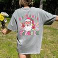 Santa's Favorite Teacher Groovy Christmas Teacher Boys Girls Women's Comfort Colors T-Shirt Back Print Grey Santa's Favorite Teacher Groovy Christmas Teacher Boys Girls Women's Comfort Colors T-Shirt Back Print Grey