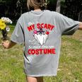 This Is My Scary Science Teacher Costume Ghost Halloween Women's Comfort Colors T-Shirt Back Print Grey This Is My Scary Science Teacher Costume Ghost Halloween Women's Comfort Colors T-Shirt Back Print Grey