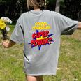 School Counselor Teacher Superhero Superpower Comic Book Women's Comfort Colors T-Shirt Back Print Grey