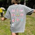 School Pencils And Bows Teacher Bow Coquette Pencil Girls Women's Comfort Colors T-Shirt Back Print Grey School Pencils And Bows Teacher Bow Coquette Pencil Girls Women's Comfort Colors T-Shirt Back Print Grey