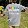 School Psychologist Is a Work Of Heart Teacher LSSP Doctor Women's Comfort Colors T-Shirt Back Print Grey