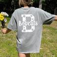 School Spirit Mascot Bobcats Back To School Teacher Student Women's Comfort Colors T-Shirt Back Print Grey School Spirit Mascot Bobcats Back To School Teacher Student Women's Comfort Colors T-Shirt Back Print Grey