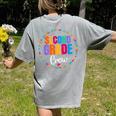 Second Grade Crew 2nd Back To School Teacher Team Squad Women's Comfort Colors T-Shirt Back Print Grey