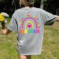 Second Grade Rainbow Girls Boys Teacher Team 2nd Grade Squad Women's Comfort Colors T-Shirt Back Print Grey