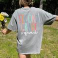 Second Grade Squad 2nd Grade Teacher Women Back To School Women's Comfort Colors T-Shirt Back Print Grey