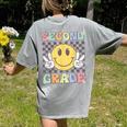 Second Grade Teachers Boys Girls Smile Face 2nd Grade Team Women's Comfort Colors T-Shirt Back Print Grey