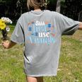 Shhh Just Use Visuals SPED Special Education Teacher Men Women Women's Comfort Colors T-Shirt Back Print Grey