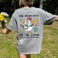 Silly Teacher Goose On The Loose School Out Summer Women Men Women's Comfort Colors T-Shirt Back Print Grey Silly Teacher Goose On The Loose School Out Summer Women Men Women's Comfort Colors T-Shirt Back Print Grey