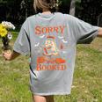 Sorry I'm Booked Ghost Reading Book Lover Teacher Halloween Women's Comfort Colors T-Shirt Back Print Grey Sorry I'm Booked Ghost Reading Book Lover Teacher Halloween Women's Comfort Colors T-Shirt Back Print Grey