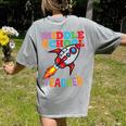 Space Middle School Teacher Back To School Men Women Kids Women's Comfort Colors T-Shirt Back Print Grey Space Middle School Teacher Back To School Men Women Kids Women's Comfort Colors T-Shirt Back Print Grey