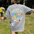 Special Education Teacher SPED Squad Team Kids Men Groovy Women's Comfort Colors T-Shirt Back Print Grey
