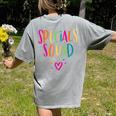 Specials Squad Art Music PE Tech Gym Teacher Team Women's Comfort Colors T-Shirt Back Print Grey