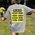 Spelling Bee Pun Halloween Costume For Teachers Women's Comfort Colors T-Shirt Back Print Grey