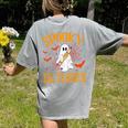 Spooky ESL Teacher Ghost Halloween School Women Women's Comfort Colors T-Shirt Back Print Grey Spooky ESL Teacher Ghost Halloween School Women Women's Comfort Colors T-Shirt Back Print Grey