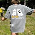 Spooky Ghost Inequalities Halloween Math Teacher Women's Comfort Colors T-Shirt Back Print Grey Spooky Ghost Inequalities Halloween Math Teacher Women's Comfort Colors T-Shirt Back Print Grey