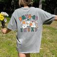 Spooky Ghost PE Teacher Squad Physical Education Halloween Women's Comfort Colors T-Shirt Back Print Grey