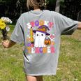 Spooky Teacher Ghost Pencil Teach Halloween Teacher Women's Comfort Colors T-Shirt Back Print Grey