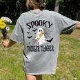 Spooky Toddler Teacher Halloween School Women's Comfort Colors T-Shirt Back Print Grey