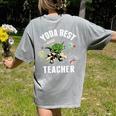 Star Wars Yoda Best Teacher Icons Women's Comfort Colors T-Shirt Back Print Grey
