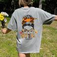 STEM Teacher Messy Bun Fall Vibes Autumn Thanksgiving Men Women Women's Comfort Colors T-Shirt Back Print Grey STEM Teacher Messy Bun Fall Vibes Autumn Thanksgiving Men Women Women's Comfort Colors T-Shirt Back Print Grey
