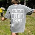 Straight Outta Energy Teacher Life Back To School Teacher Women's Comfort Colors T-Shirt Back Print Grey